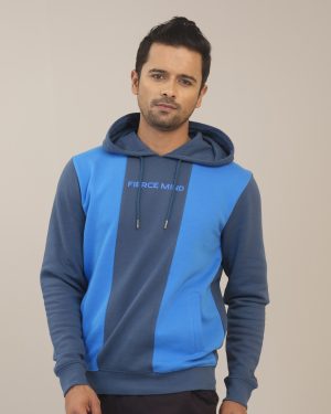 Vertical Panel Hoodie With Pocket