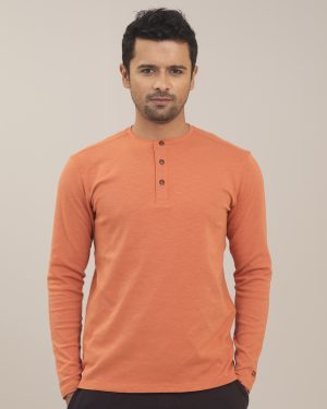 Long Sleeve Stretch Tee Rust